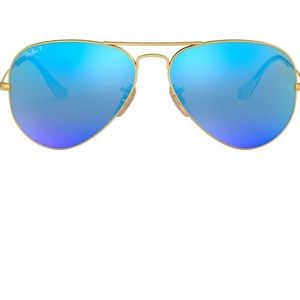 Gold/blue ray ban aviator